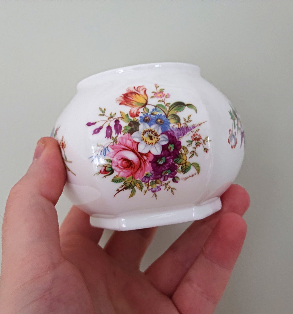 Aynsley Small Spice Jar with Lid Howard Sprays Fine Bone China Porcelain Made in England Howard Sprays Pattern Collectable Vintage