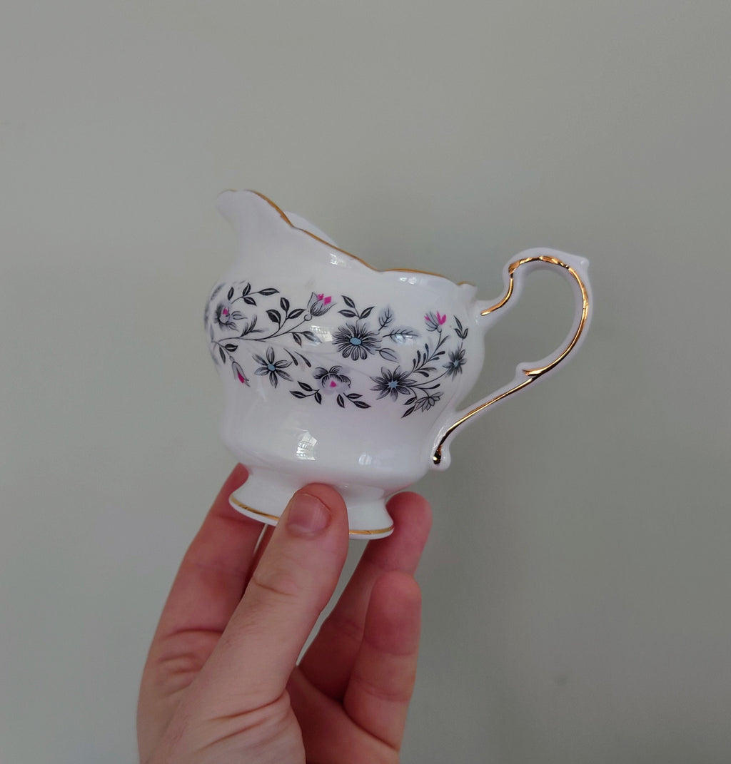 Mini Teapot & Lid Ceramic Teaset Teapot, Sugar Bowl, Milk Jug Ceramic Set Vintage 1950's Gold Stamped Heatmaster Floral Tea Service
