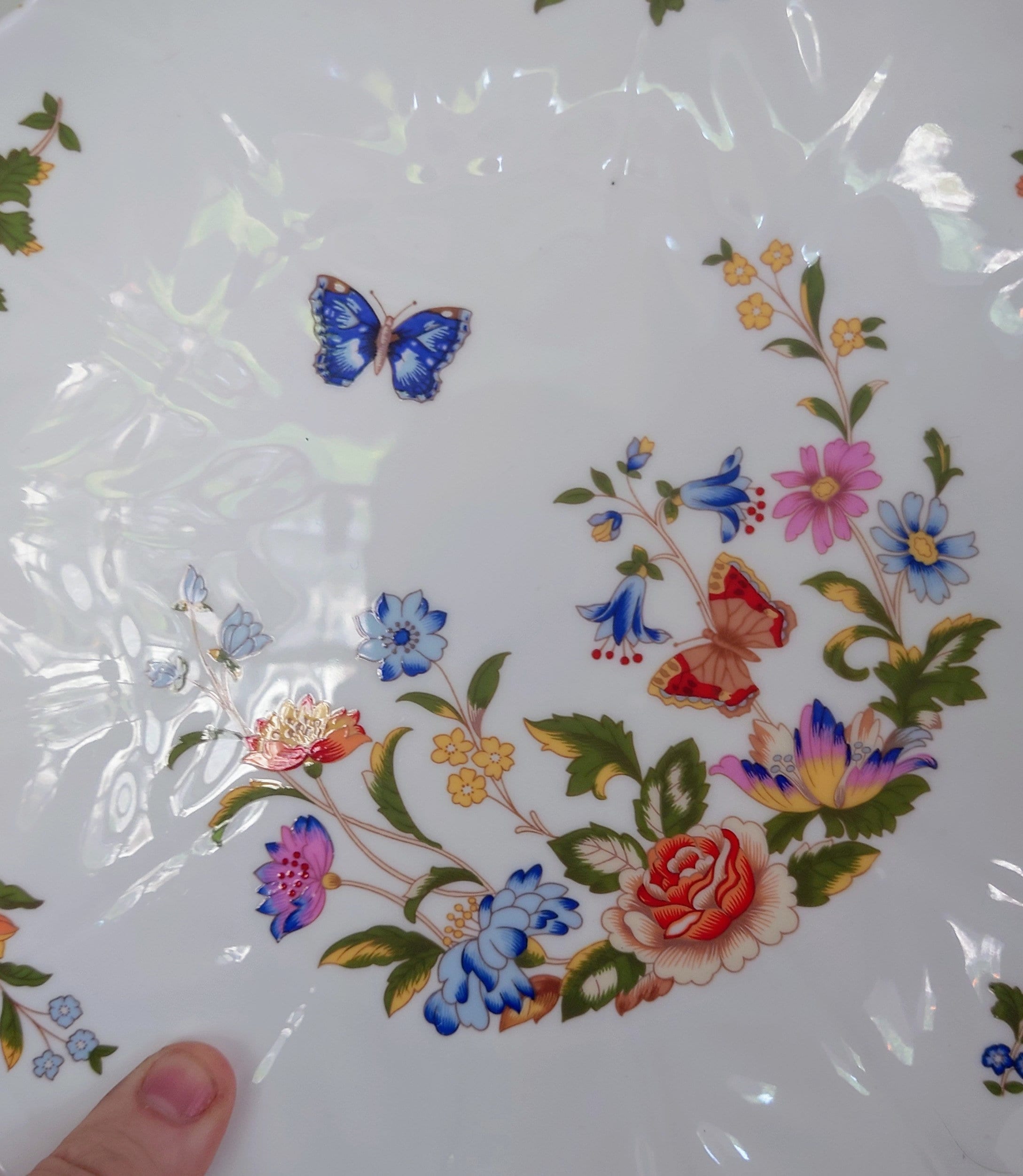 Cake Plate Cottage Garden Fine Bone China Porcelain Made in England Cottage Garden Pattern Collectable Vintage Plate