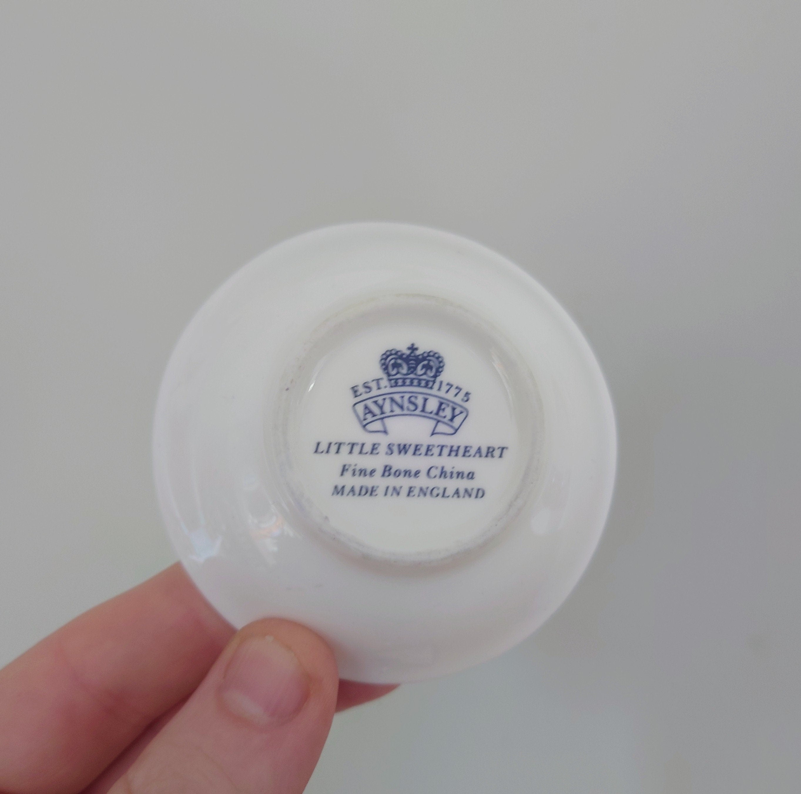 Aynsley - Little Sweetheart - Coaster Miniature Fine Bone China Porcelain Made in England Little Sweetheart  Pattern Collectable Vintage