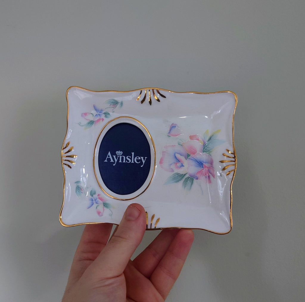 Aynsley - Little Sweetheart Picture Frame Fine Bone China Porcelain Made in England Little Sweetheart  Pattern Collectable Vintage Photo
