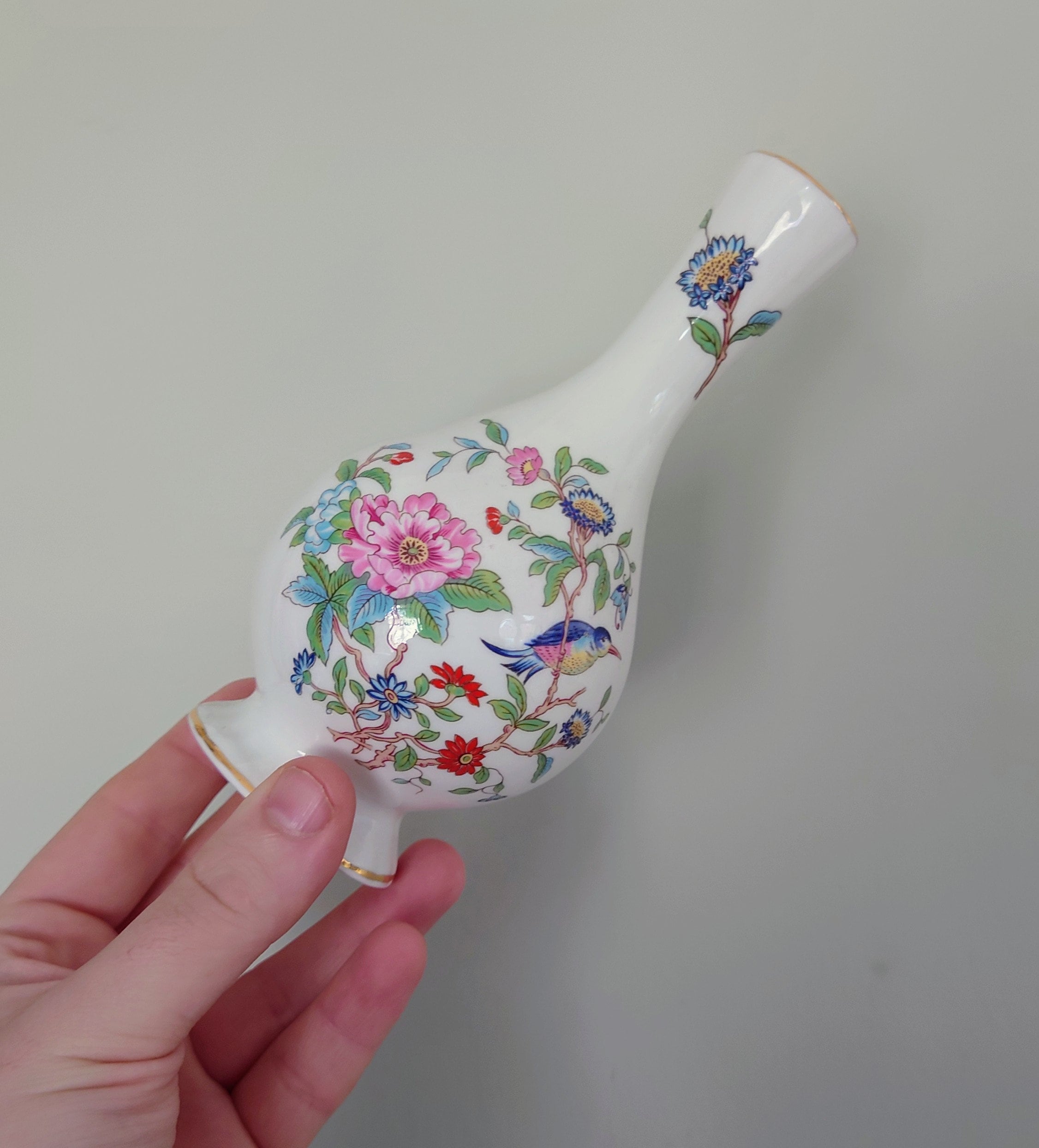 Aynsley Globe Vase Pembroke (Gold Trim) Pembroke Fine Bone China Porcelain Made in England Pembroke Pattern Collectable Vintage