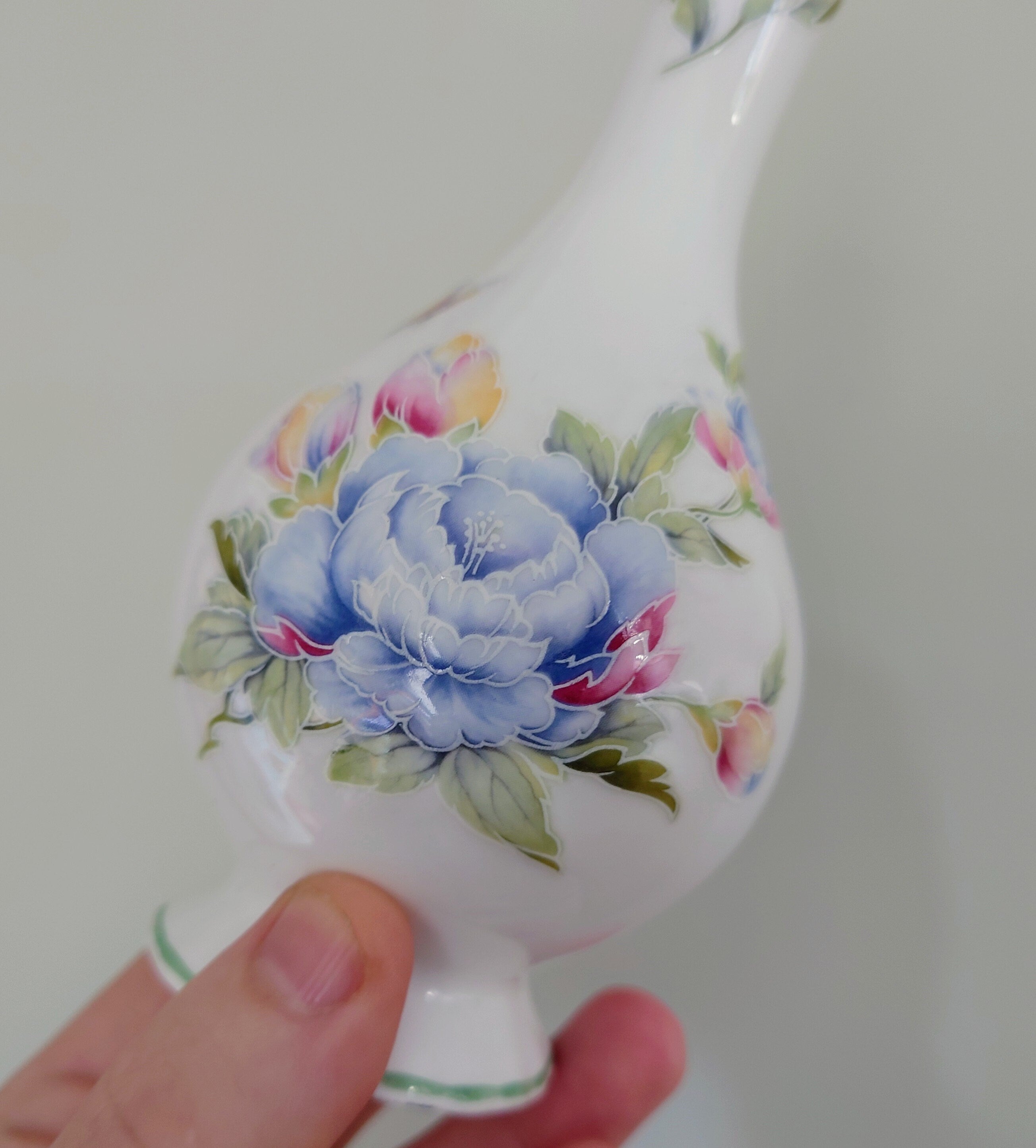 Vintage Aynsley Bud Vase Celeste Pattern Porcelain Made in England Collectable Vintage