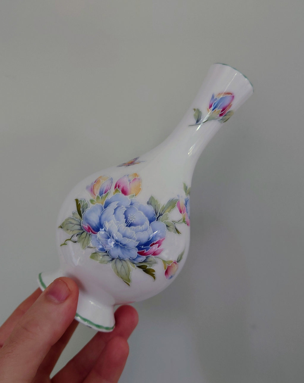 Vintage Aynsley Bud Vase Celeste Pattern Porcelain Made in England Collectable Vintage