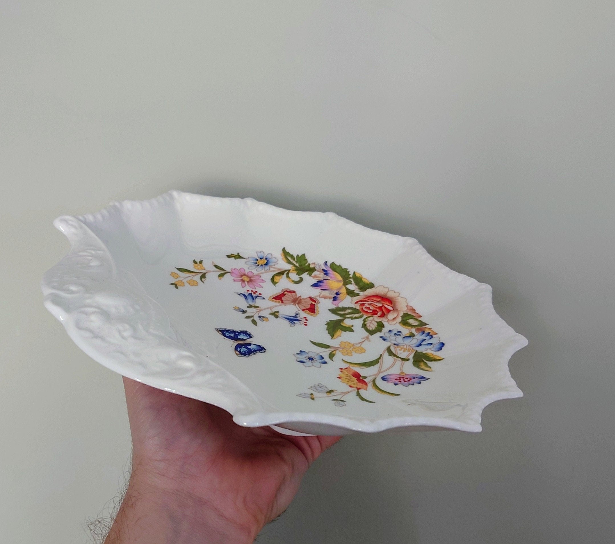 Shell Shaped Dish Cottage Garden Aynsley Fine Bone China Porcelain Made in England Cottage Garden Pattern Collectable Gift Vintage