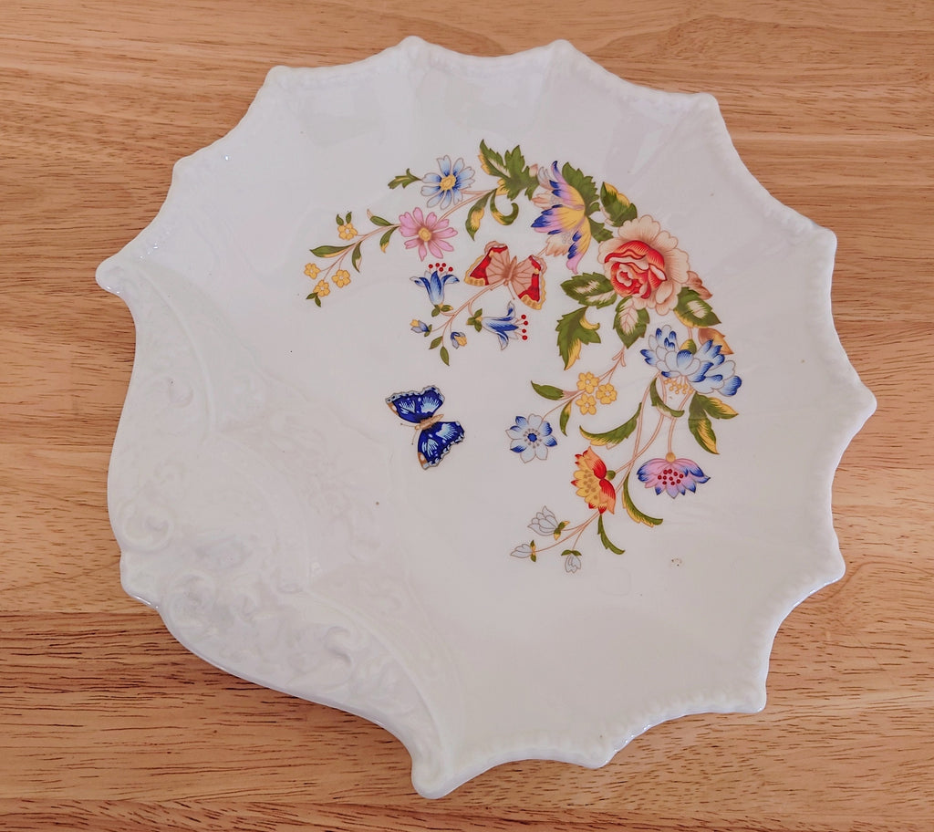 Shell Shaped Dish Cottage Garden Aynsley Fine Bone China Porcelain Made in England Cottage Garden Pattern Collectable Gift Vintage