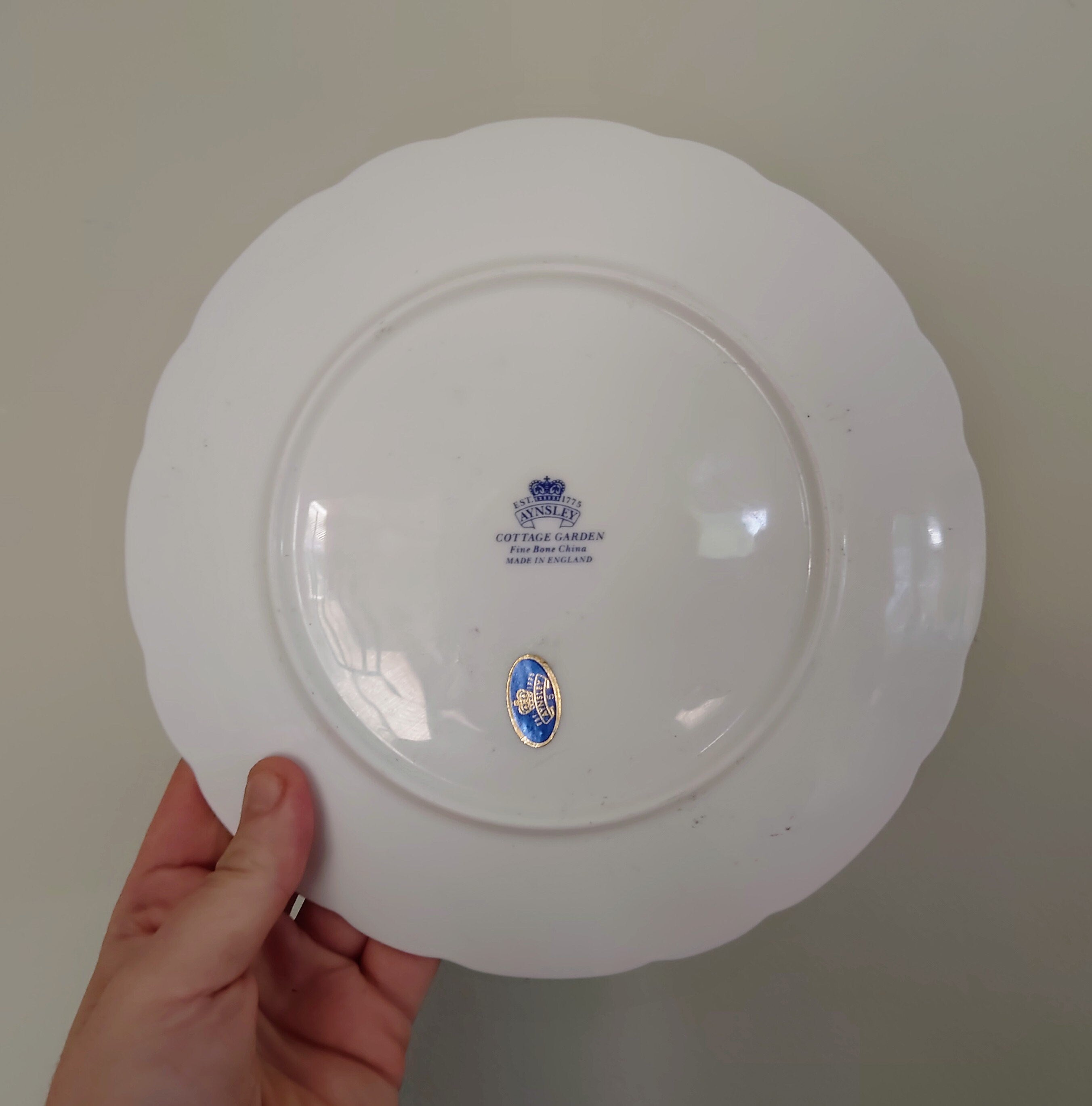 Flat Cake Plate/Cheese Plate Cottage Garden Fine Bone China Porcelain Made in England Cottage Garden Pattern Collectable Vintage Anniversary