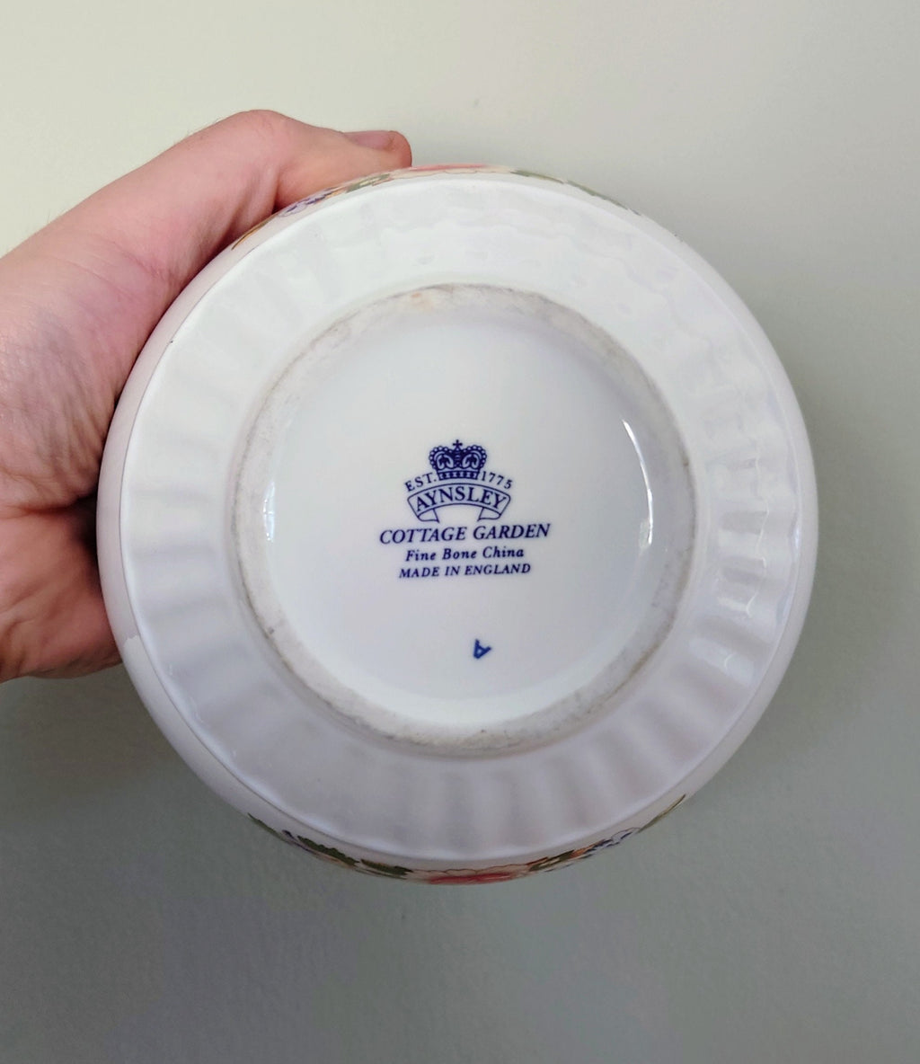Aynsley Bowl  Cottage Garden Fine Bone China Porcelain Made in England Cottage Garden Pattern Collectable Gift Vintage