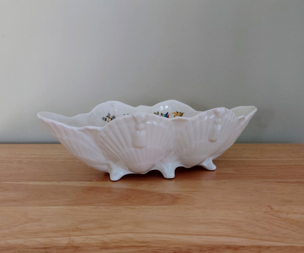Oval Shell Shaped Dish Cottage Garden Aynsley Fine Bone China Porcelain Made in England Cottage Garden Pattern Collectable Gift Vintage