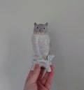 Vintage Owl Figurine Tall Lladro Style White Bird Ornament Owl Statue Figurative Kitsch Owl Figurine