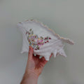 Large Vintage Large Planter Indoor Plant Pot White Pink Floral Gold Gilt Ceramic Planter Conch Shell Pot Pourri