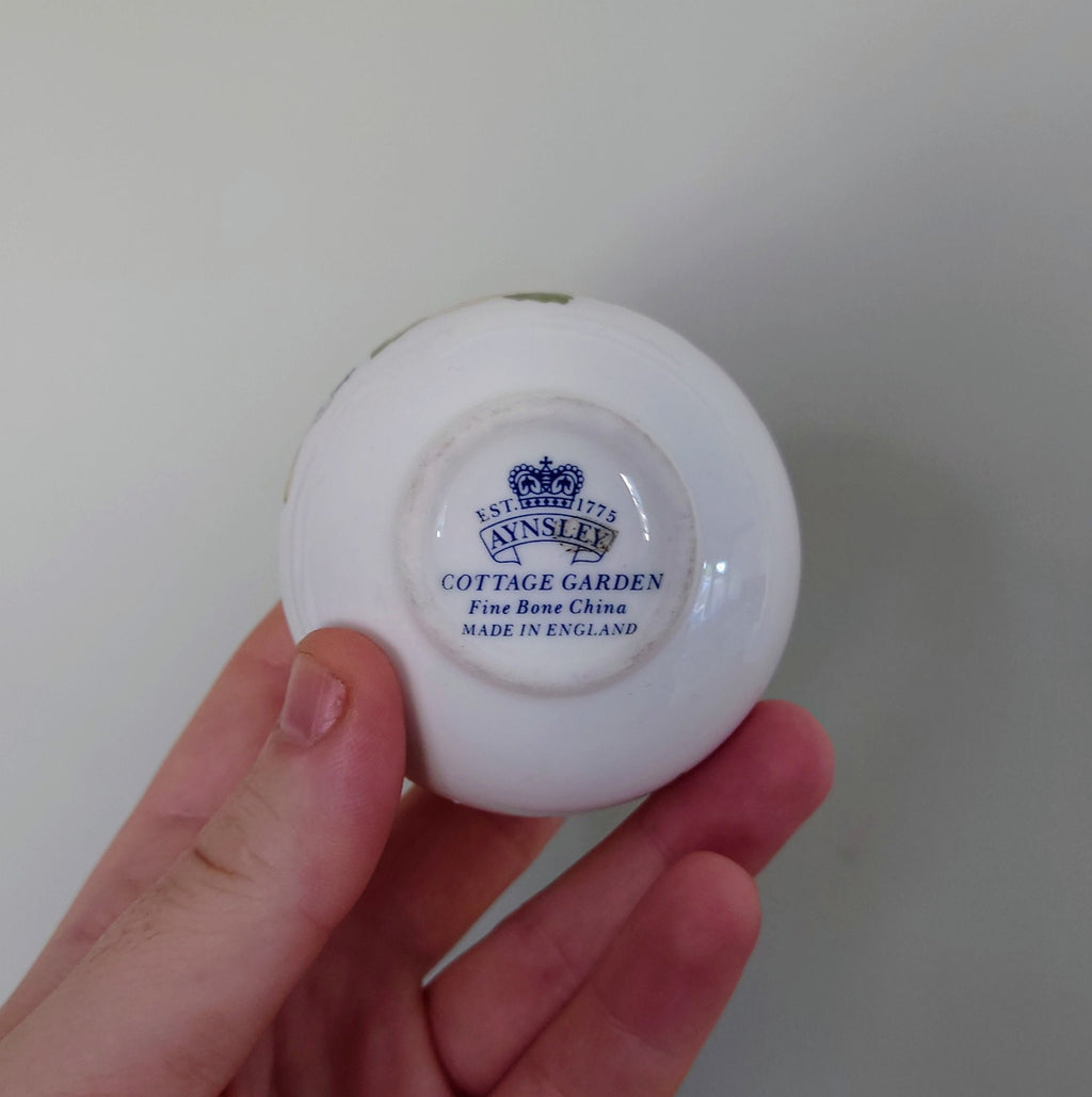 Round Trinket Box Cottage Garden Aynsley Jewellery Fine Bone China Porcelain Made in England Cottage Garden Pattern Collectable Vintage