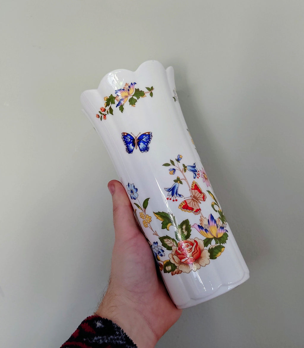 Vase 8" Mayfair Vase Cottage Garden Aynsley Fine Bone China Porcelain Made in England Cottage Garden Pattern Collectable Gift Vintage