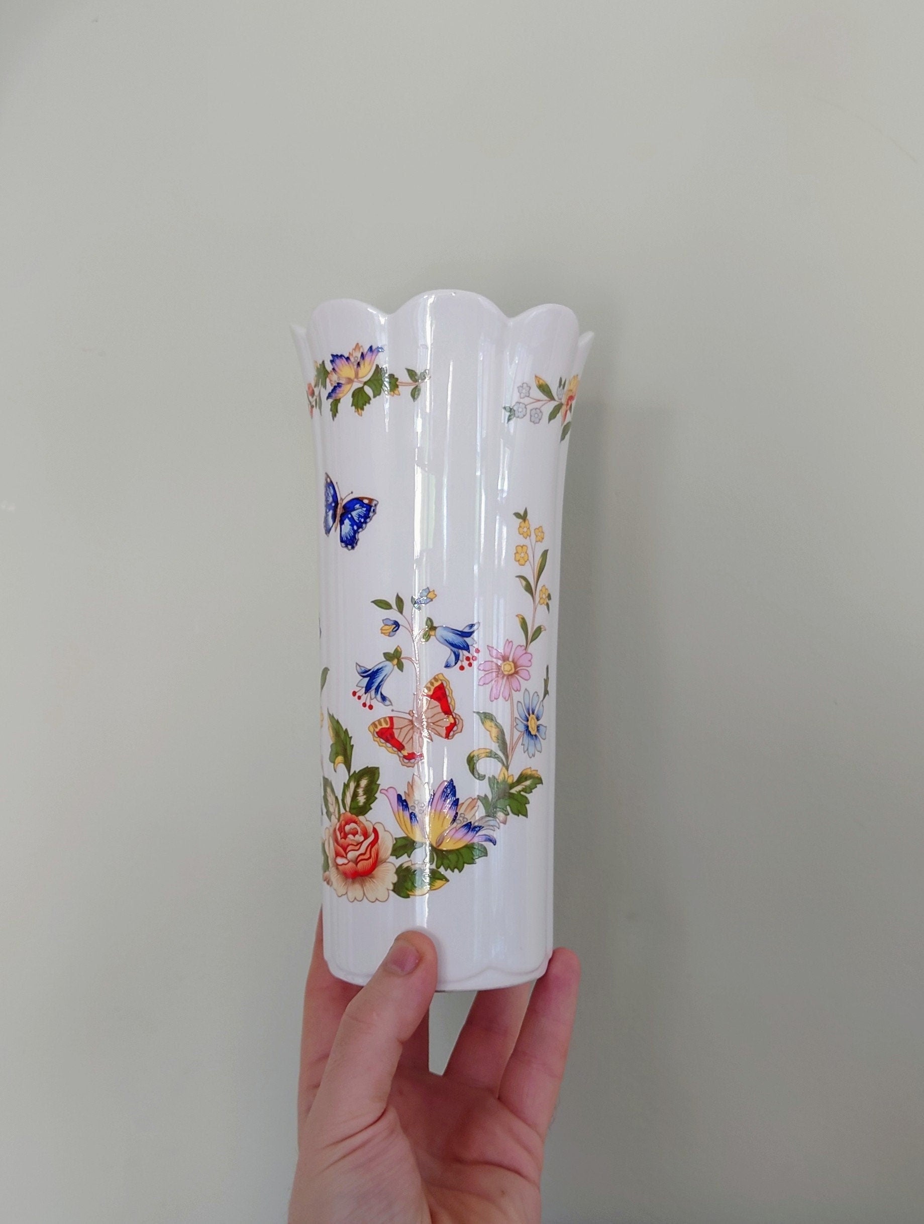 Vase 8" Mayfair Vase Cottage Garden Aynsley Fine Bone China Porcelain Made in England Cottage Garden Pattern Collectable Gift Vintage
