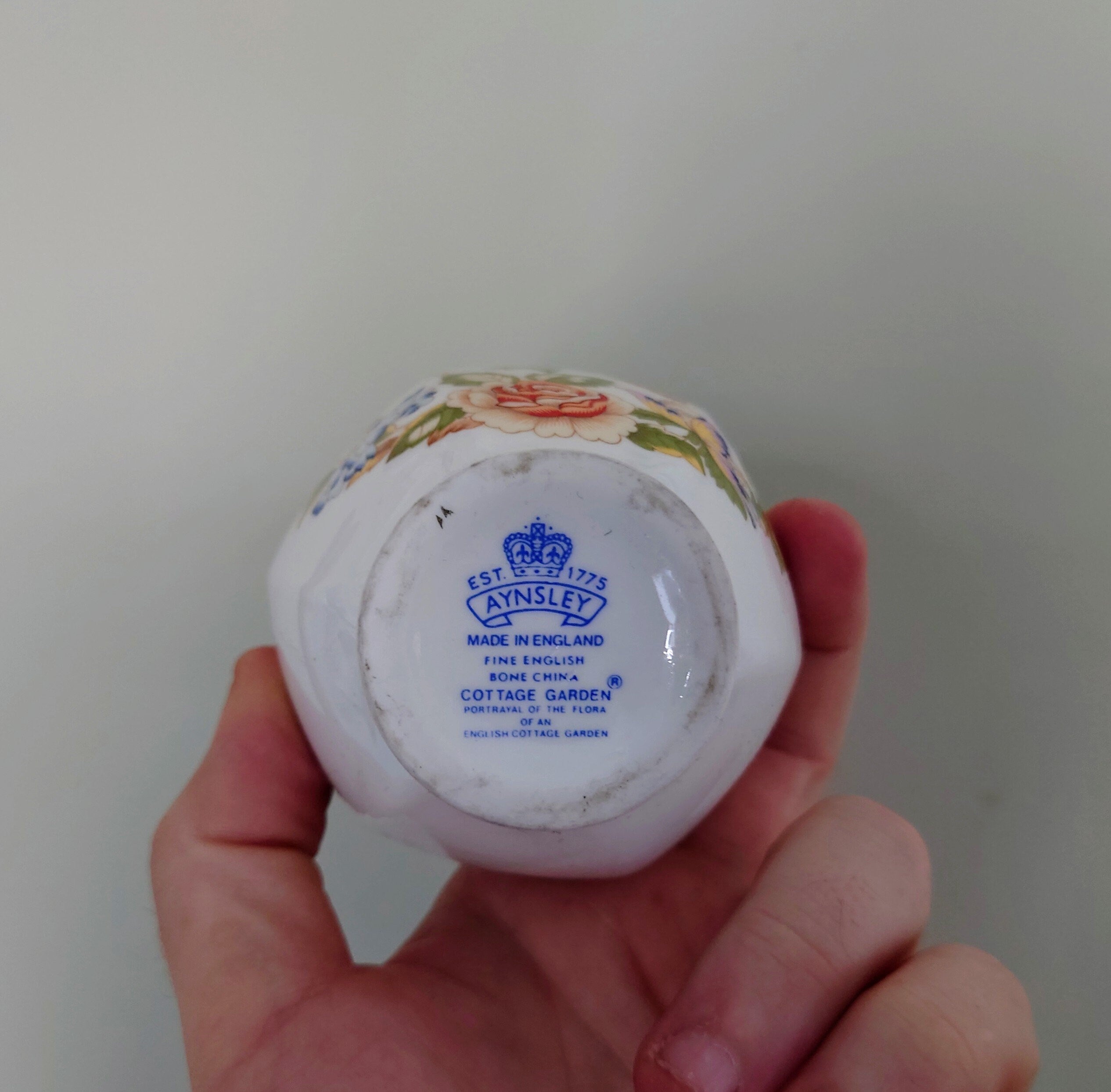 Cottage Garden Aynsley Bud Vase Small Porcelain Made in England Cottage Garden Pattern Collectable Vintage