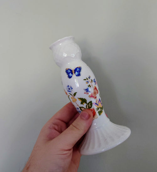 Candle Holder Cottage Garden Aynsley Porcelain Made in England Cottage Garden Pattern Collectable Vintage Candlestick holder
