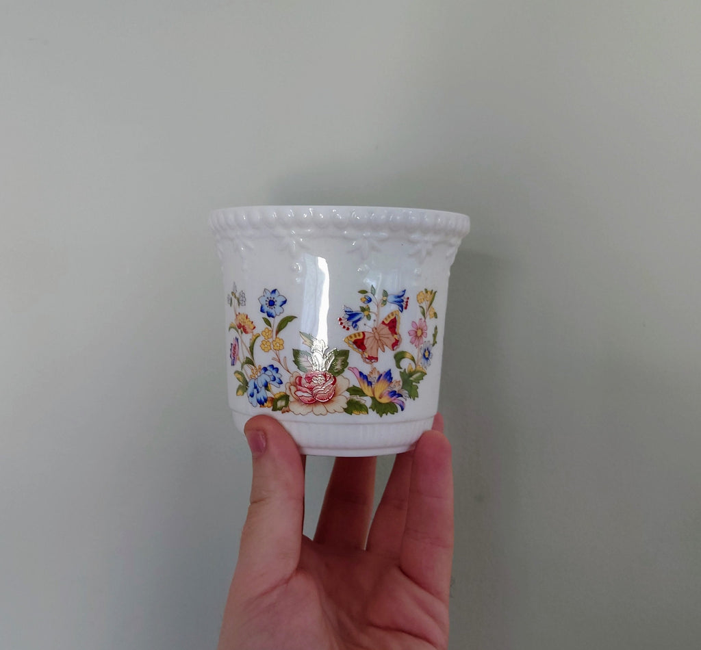 Plant Pot Cottage Garden Aynsley Planter Cottage Garden Porcelain Made in England Cottage Garden Pattern Collectable Vintage Aynsley Gift