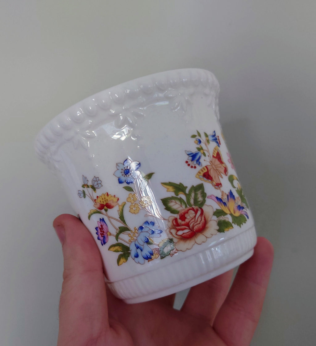 Plant Pot Cottage Garden Aynsley Planter Cottage Garden Porcelain Made in England Cottage Garden Pattern Collectable Vintage Aynsley Gift