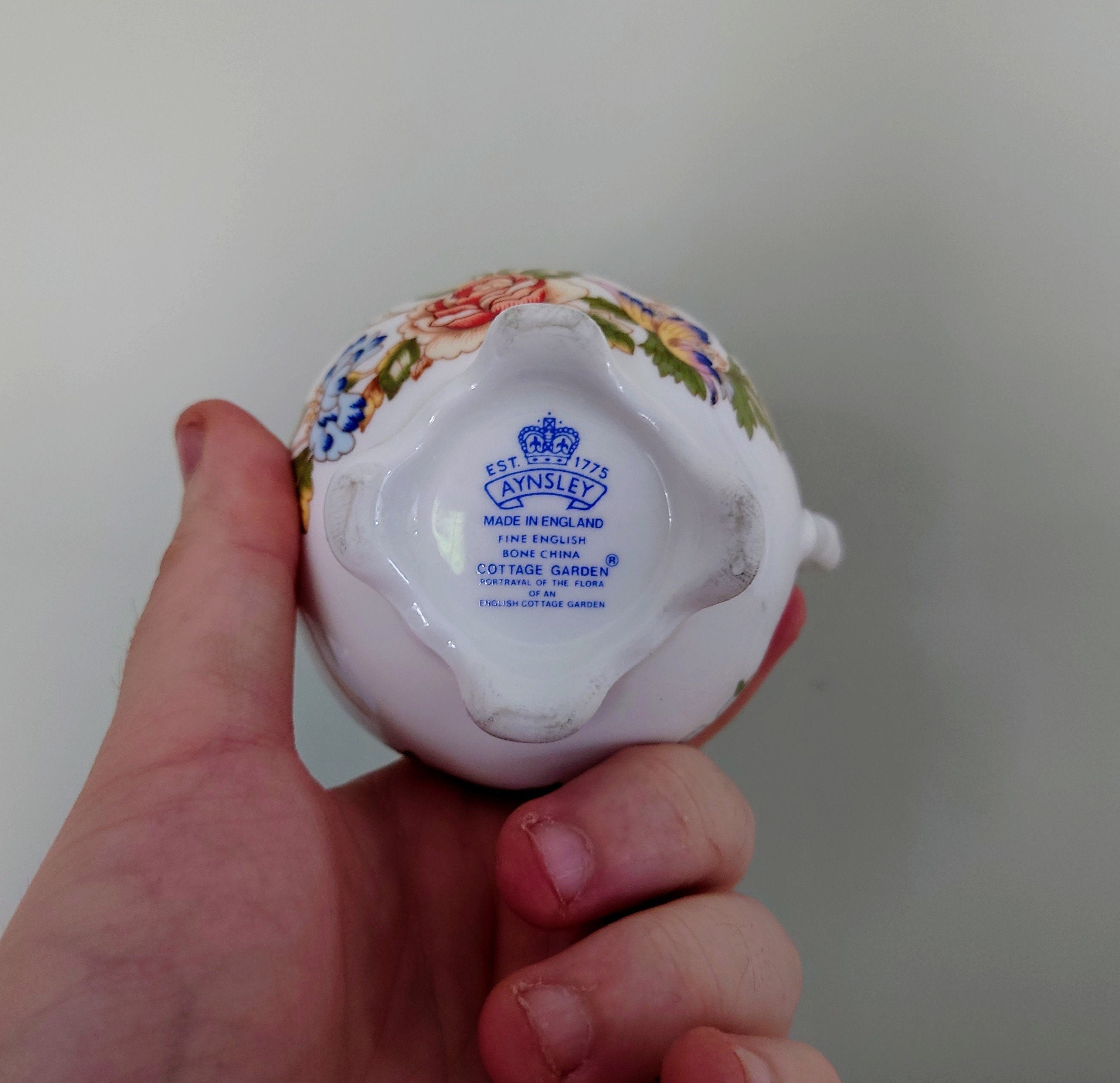 Aynsley Milk Jug Creamer Cottage Garden Fine Bone China Porcelain Made in England Country Cottage Pattern Collectable Vintage