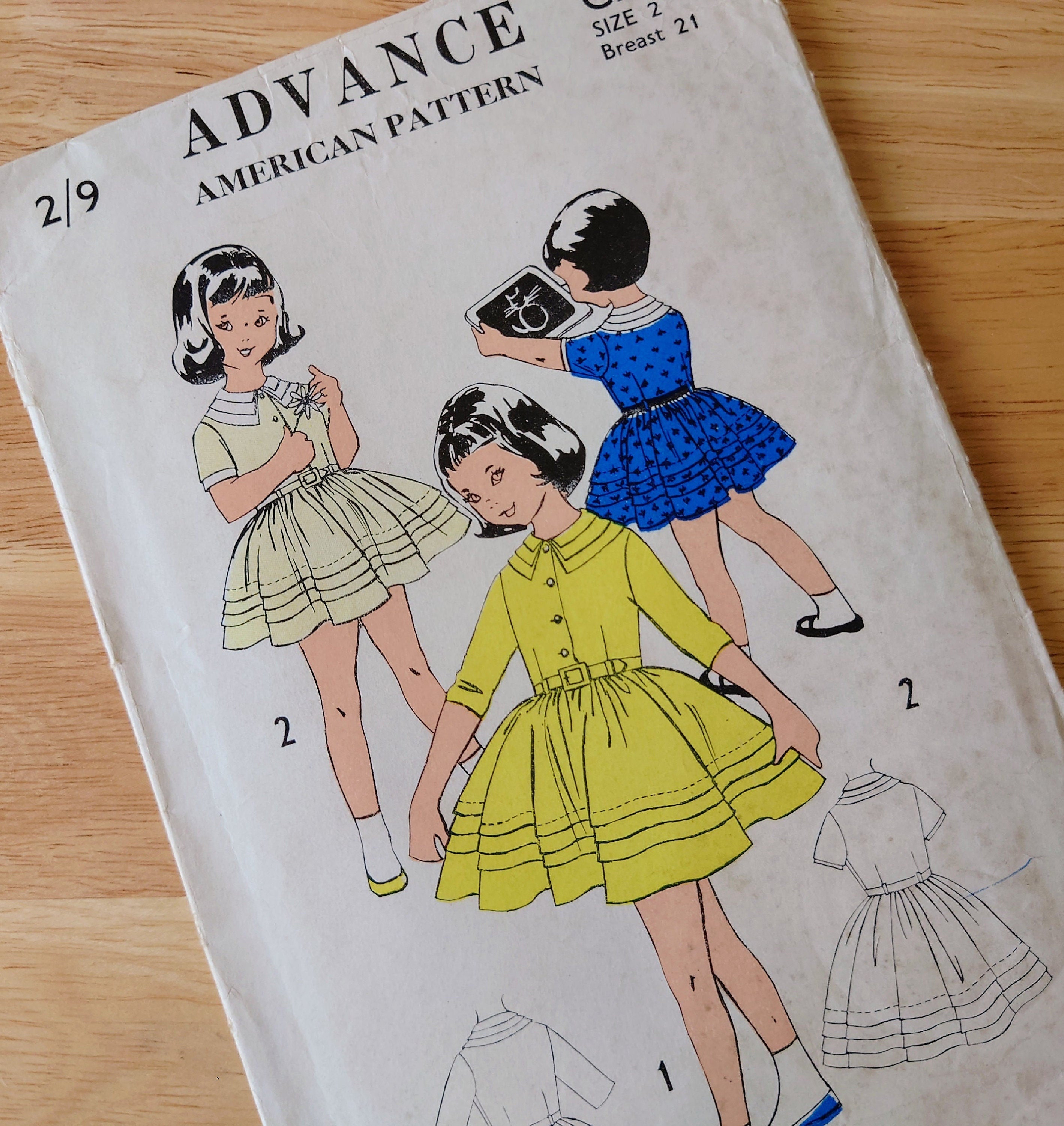 Vintage Children Dress Sewing Pattern Size 2/9 Original Woman's Clothes Patterns  Mid Century  Sewing Pattern Knitting Design Pattern Print
