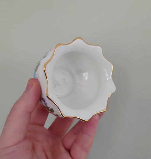 Aynsley Mini Open Sugar Bowl Wild Tudor Fine Bone China Porcelain Made in England Wild Tudor Pattern Collectable Vintage