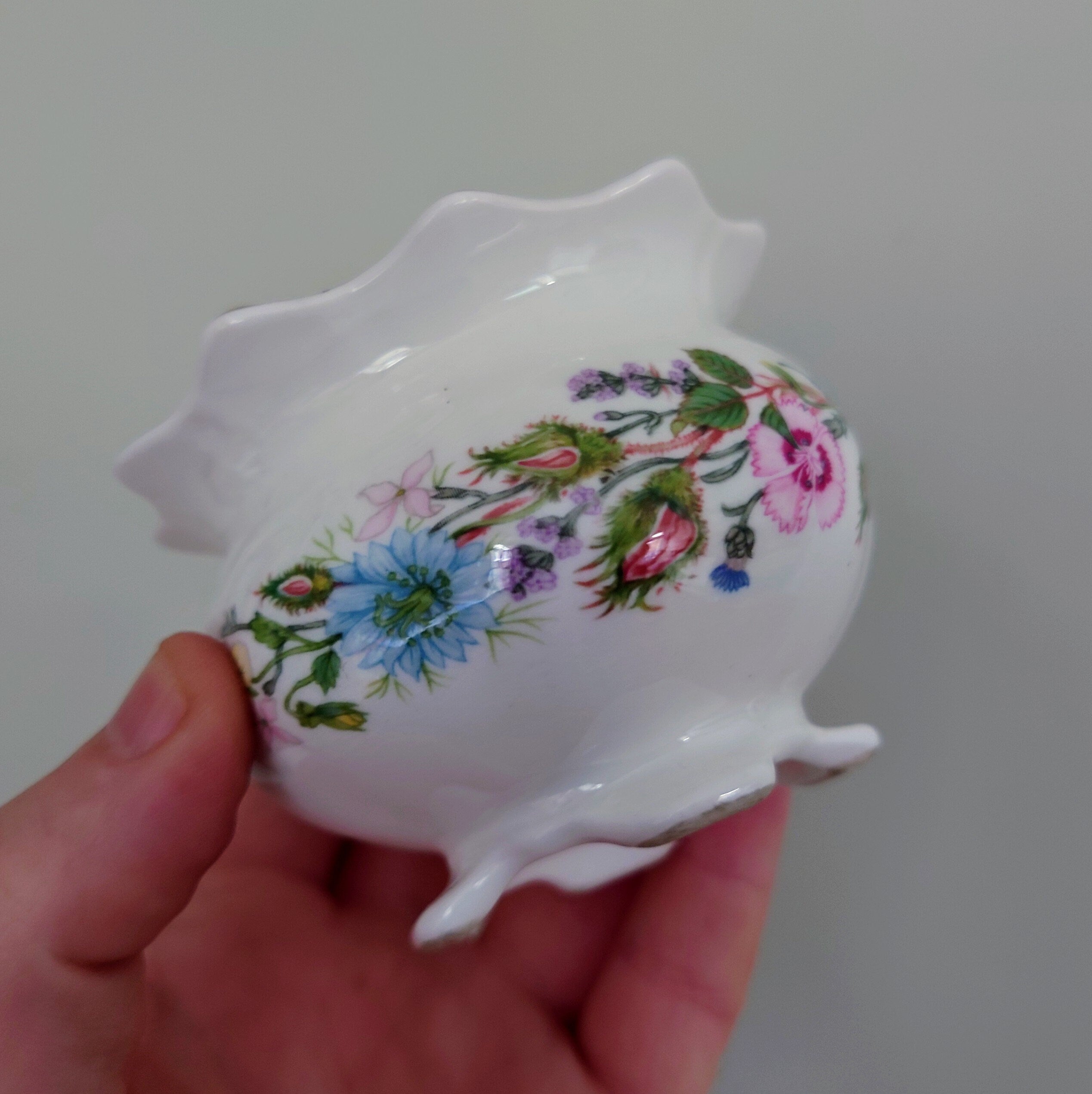 Aynsley Mini Open Sugar Bowl Wild Tudor Fine Bone China Porcelain Made in England Wild Tudor Pattern Collectable Vintage