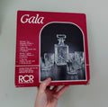 Vintage 1970's Boxed Moulded Glass Decanter Set Retro Drinkware Whisky Decanter with Glasses Gala Service Diamant