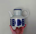 Vintage Coffee Pot Blue and Grey pottery blue Coffee Pot Made in England Retro 70S Mid Century Afternoon Tea Staffordshire