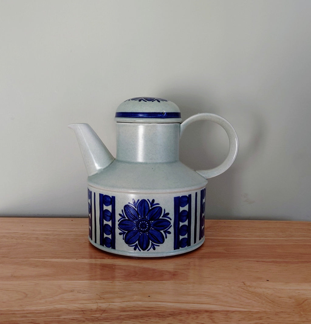 Vintage Coffee Pot Blue and Grey pottery blue Coffee Pot Made in England Retro 70S Mid Century Afternoon Tea Staffordshire