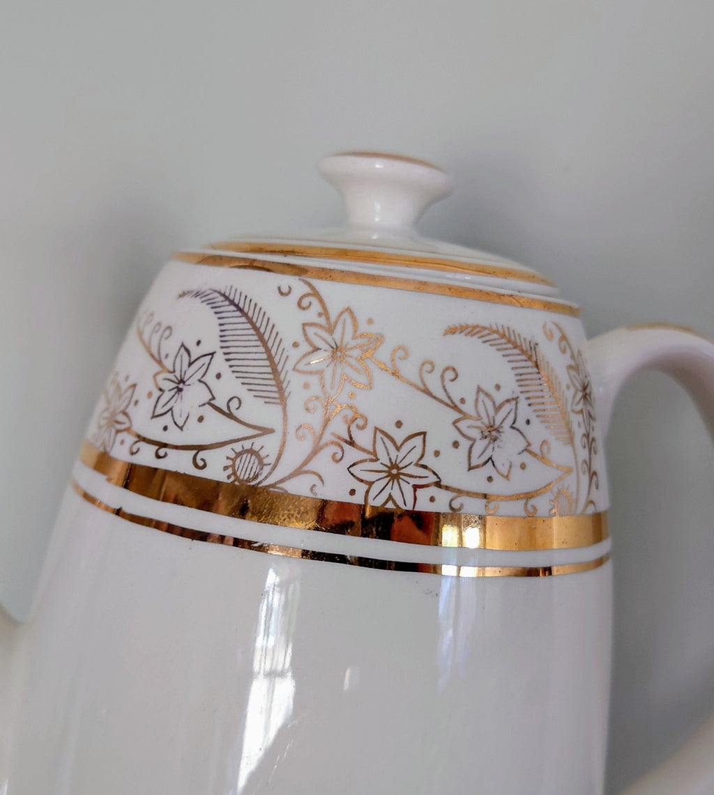 Vintage Teapot Coffee Pot Floral Pink and Gold Gilt Ceramic Tea/Coffee Maker Afternoon Tea Party Swinnertons Made in England Floral Gold