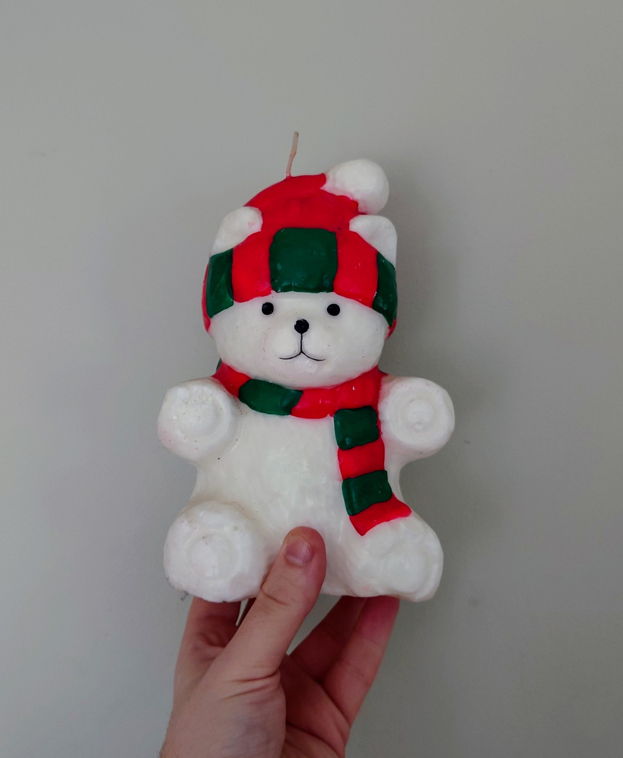 Vintage Candle Christmas Polar Teddy Bear Candle Decoration Decorative Novelty Kitsch Candle Ornamental Christmas Bear Figurine Candle Décor