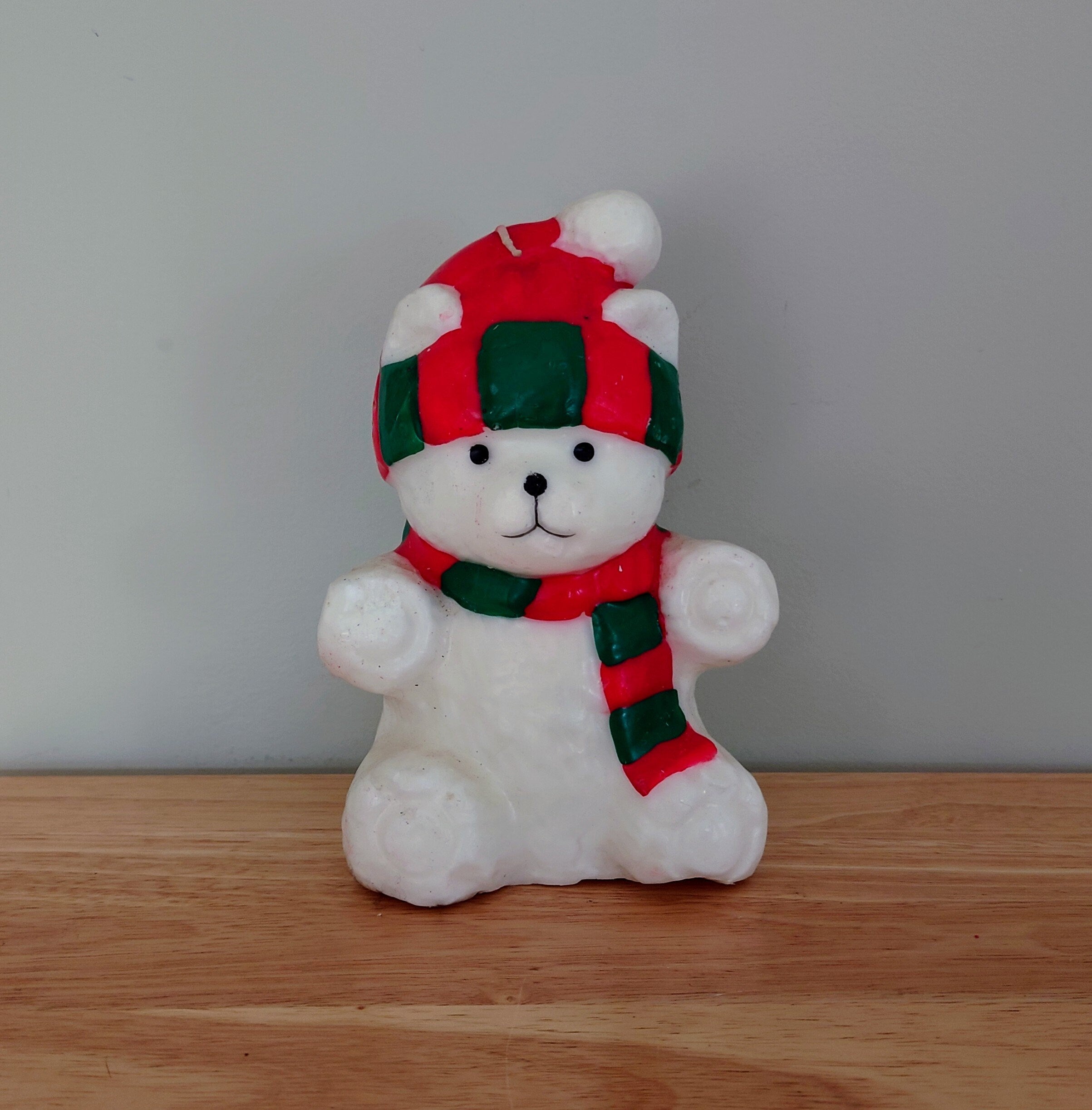 Vintage Candle Christmas Polar Teddy Bear Candle Decoration Decorative Novelty Kitsch Candle Ornamental Christmas Bear Figurine Candle Décor