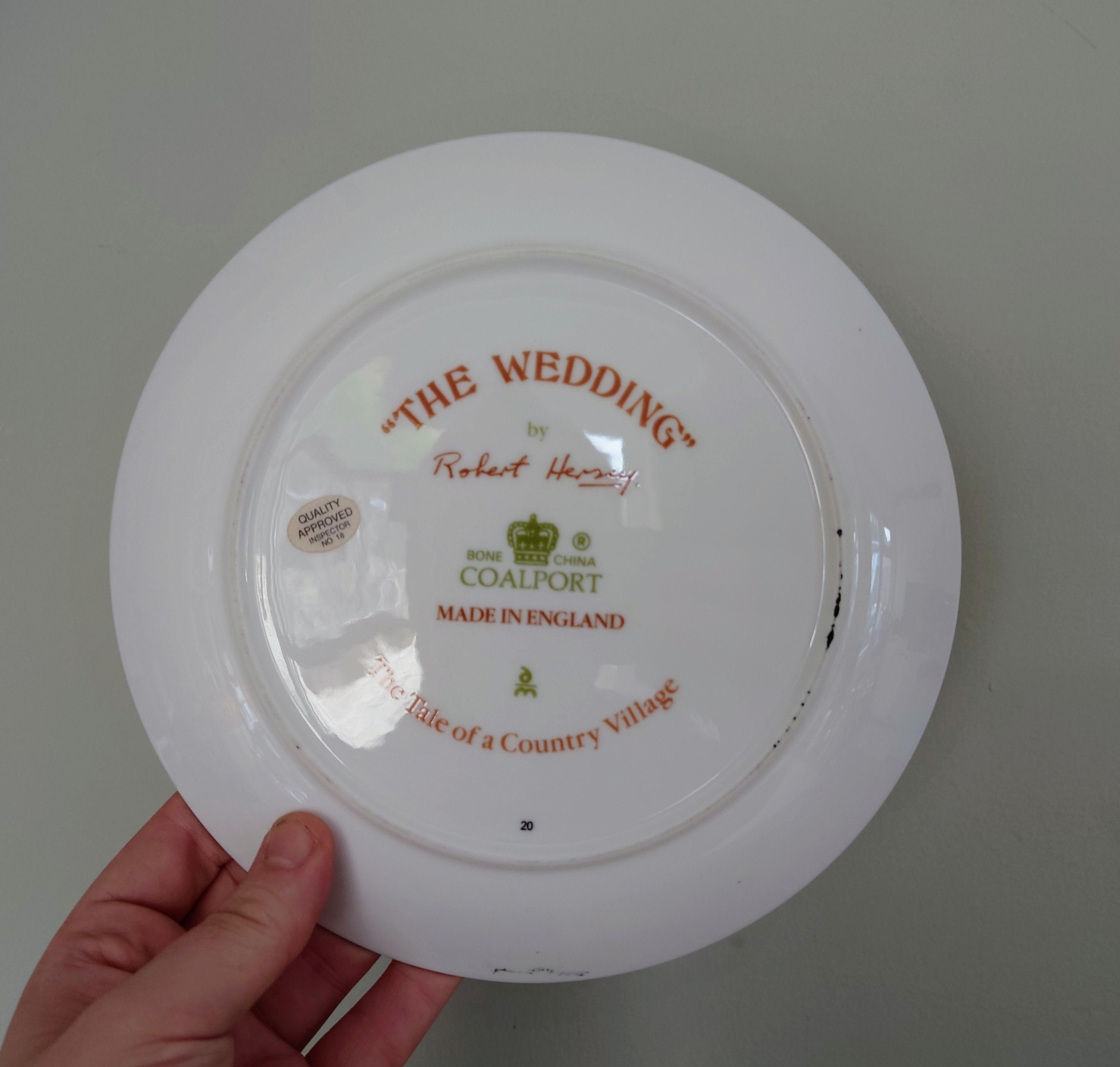 Vintage Wall Plate 'The Tale of Country Village Scene' Ceramic Plate Fine Bone China Porcelain Coalport Fine Porcelain Decorative Plate