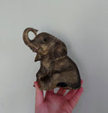 Vintage Large elephant Figurine Large Resin Collectable Animal Kitsch Bone China Mid Century  African Wildlife Trunk Up Good Luck