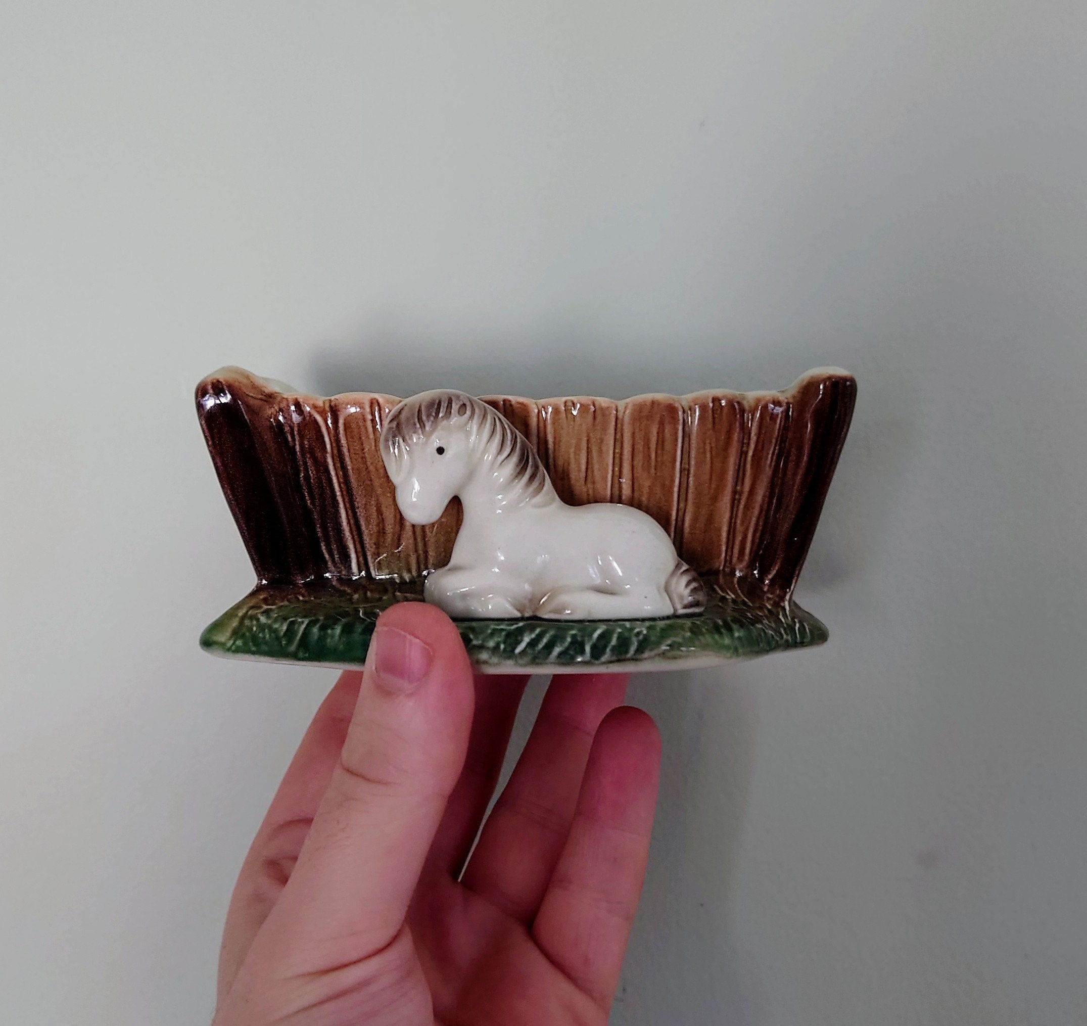 Vintage Planter Posy Vase Horse Pony  N0. 110 Vintage England Hornsea Fauna Royal Made in England Ceramic Collectable Earthenware Planter