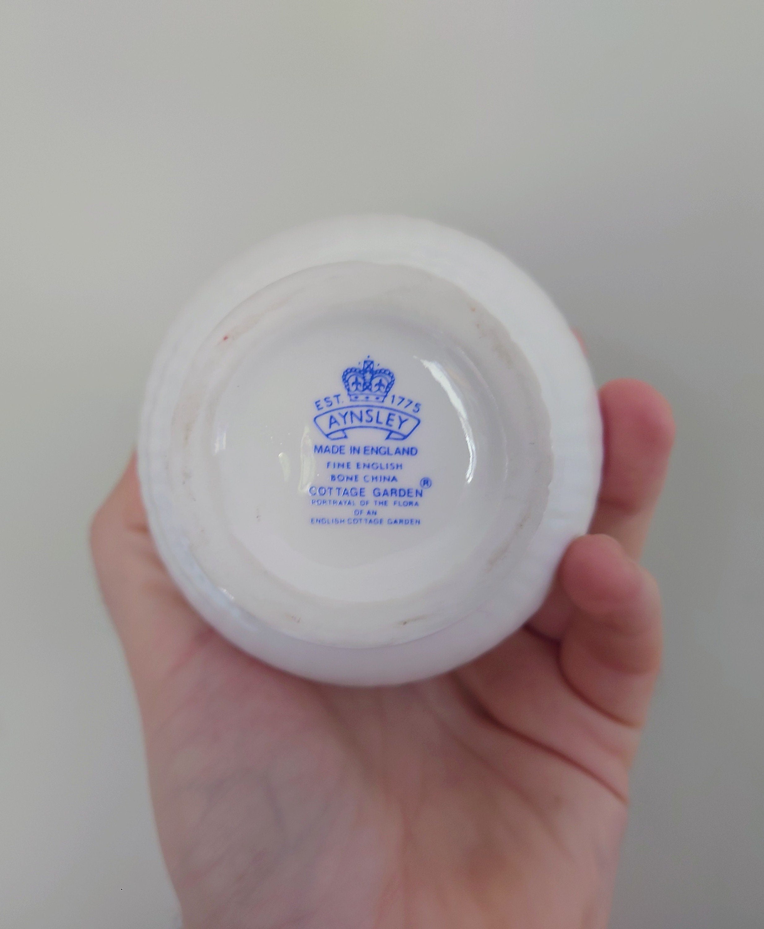 Aynsley Globe Vase Cottage Garden Fine Bone China Porcelain Made in England Country Cottage Pattern Collectable Vintage