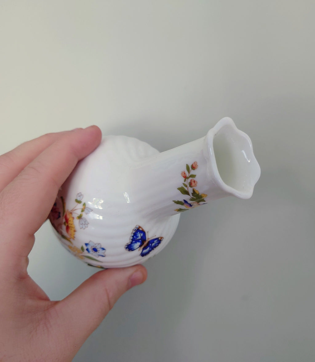 Cottage Garden Aynsley Bud Vase Frill 12cm  Small Porcelain Made in England Cottage Garden Pattern Collectable Vintage