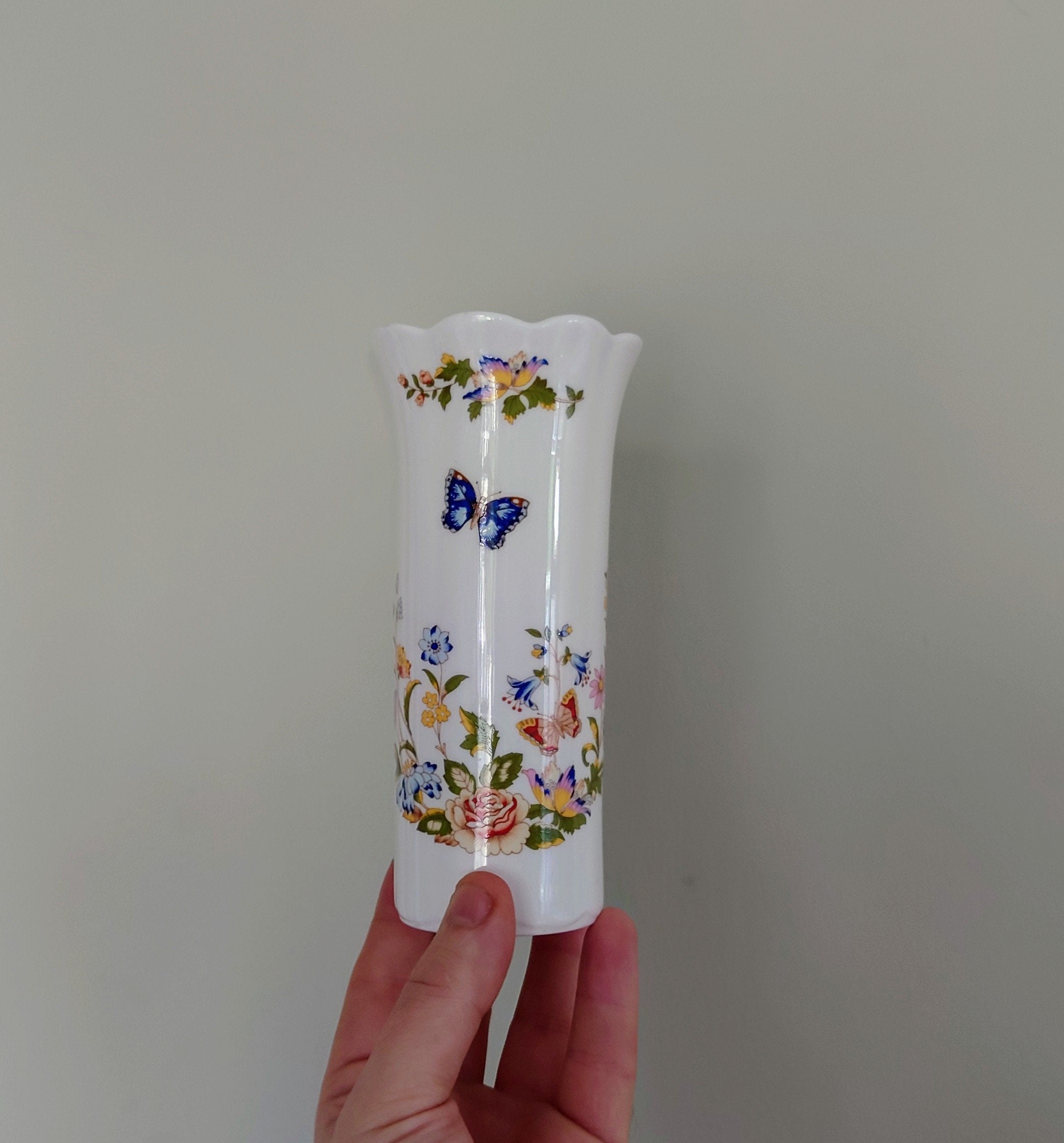 Vase 5" Mayfair Vase Cottage Garden Aynsley Fine Bone China Porcelain Made in England Cottage Garden Pattern Collectable Gift Vintage