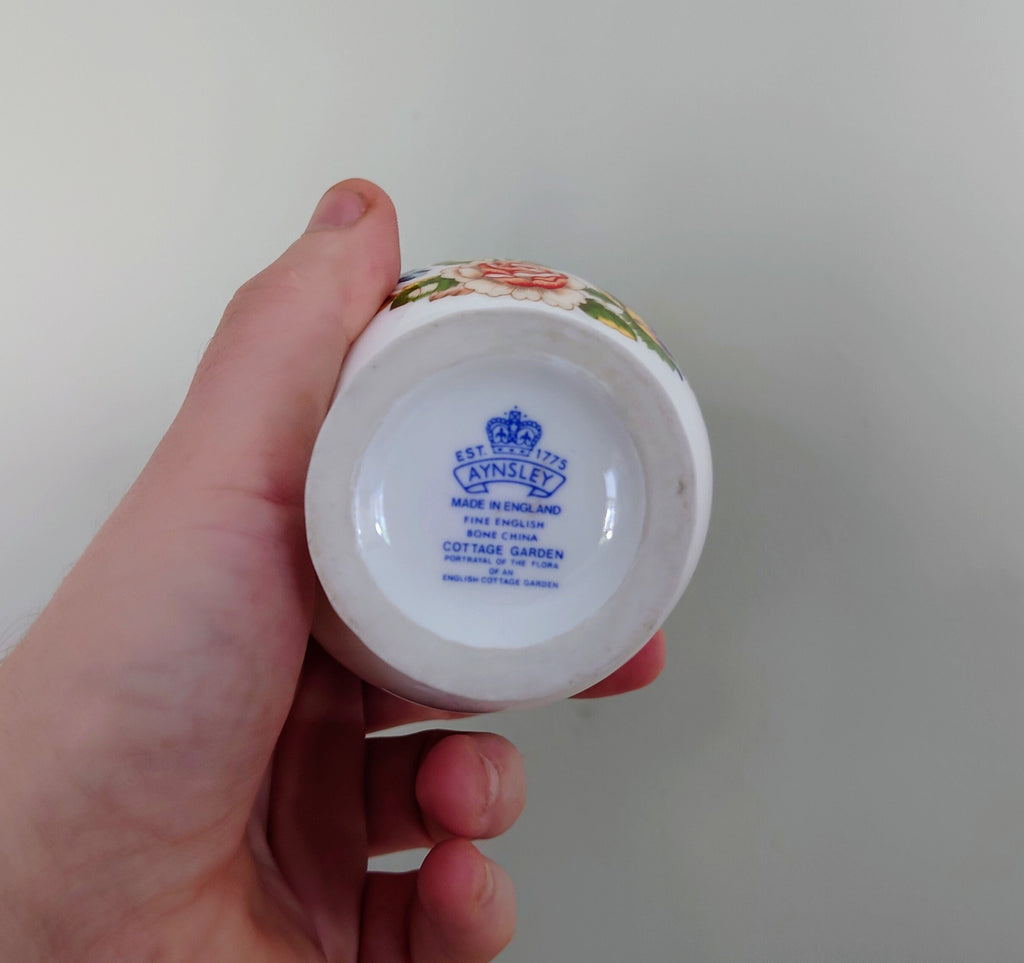 Aynsley Bud Vase Cottage Garden Fine Bone China Porcelain Made in England Country Cottage Pattern Collectable Vintage
