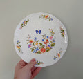 Flat Cake Plate/Cheese Plate Cottage Garden Fine Bone China Porcelain Made in England Cottage Garden Pattern Collectable Vintage Plate