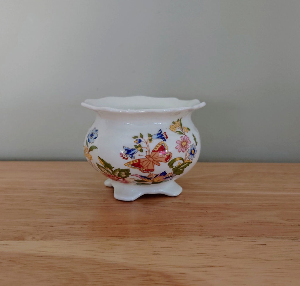 Aynsley Mini Open Sugar Bowl Cottage Garden Fine Bone China Porcelain Made in England Cottage Garden Pattern Collectable Vintage