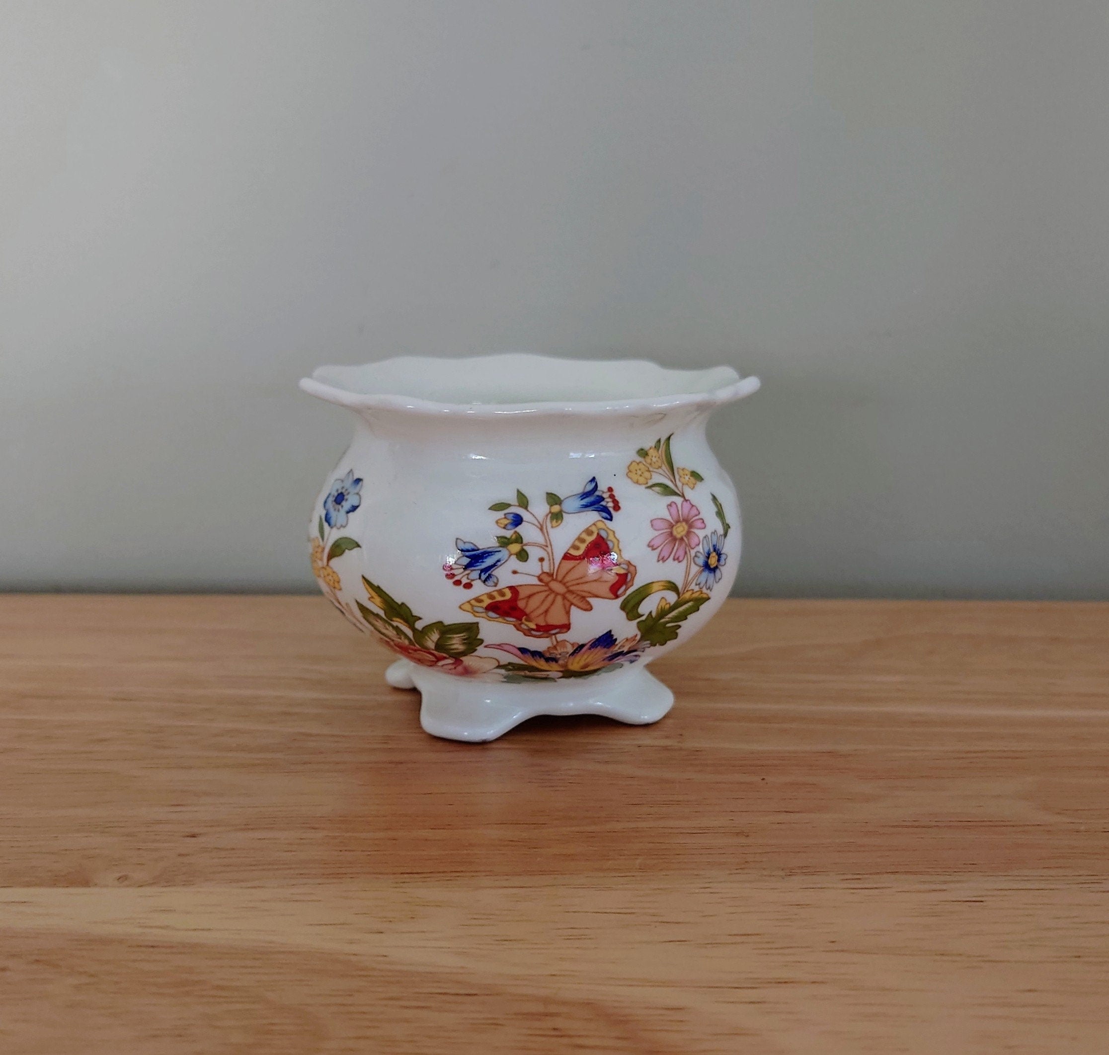 Aynsley Mini Open Sugar Bowl Cottage Garden Fine Bone China Porcelain Made in England Cottage Garden Pattern Collectable Vintage