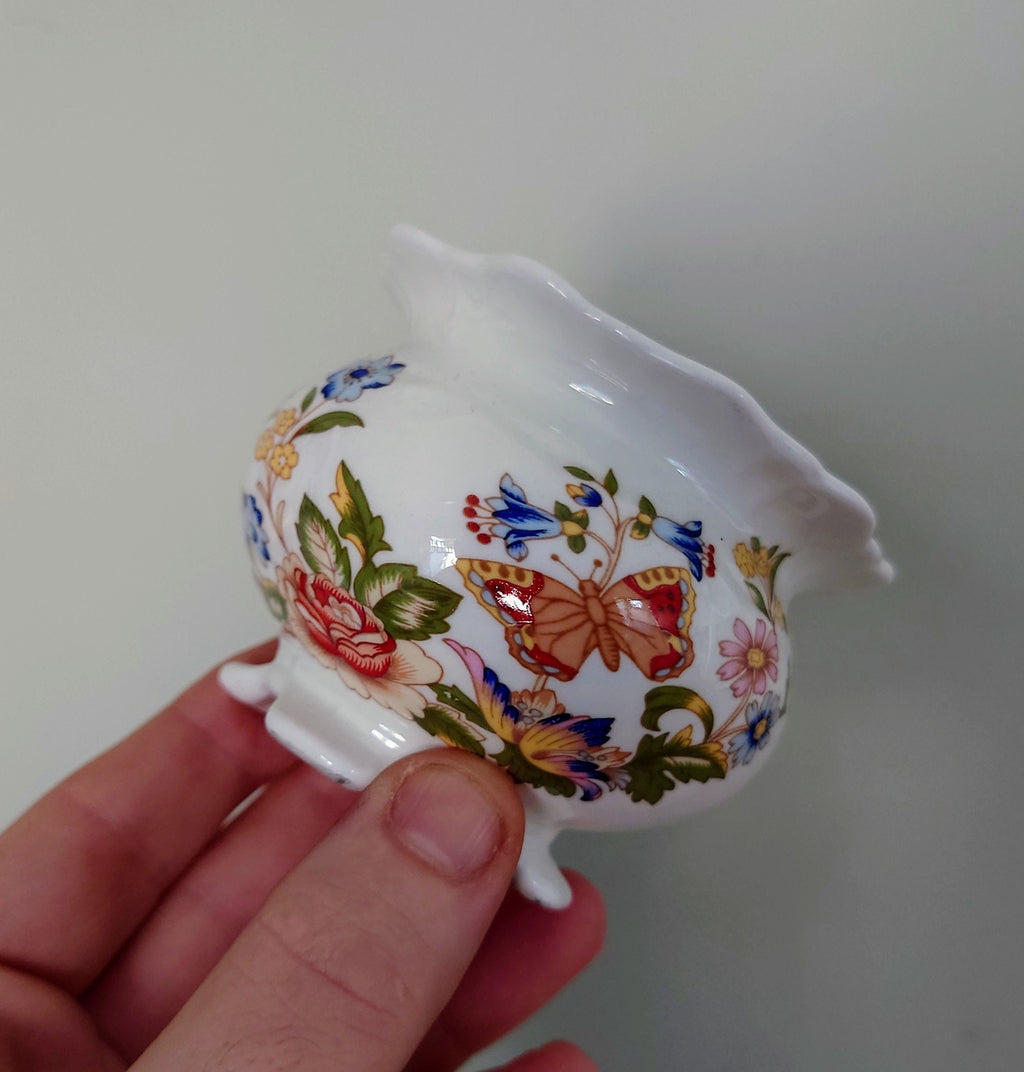 Aynsley Mini Open Sugar Bowl Cottage Garden Fine Bone China Porcelain Made in England Cottage Garden Pattern Collectable Vintage