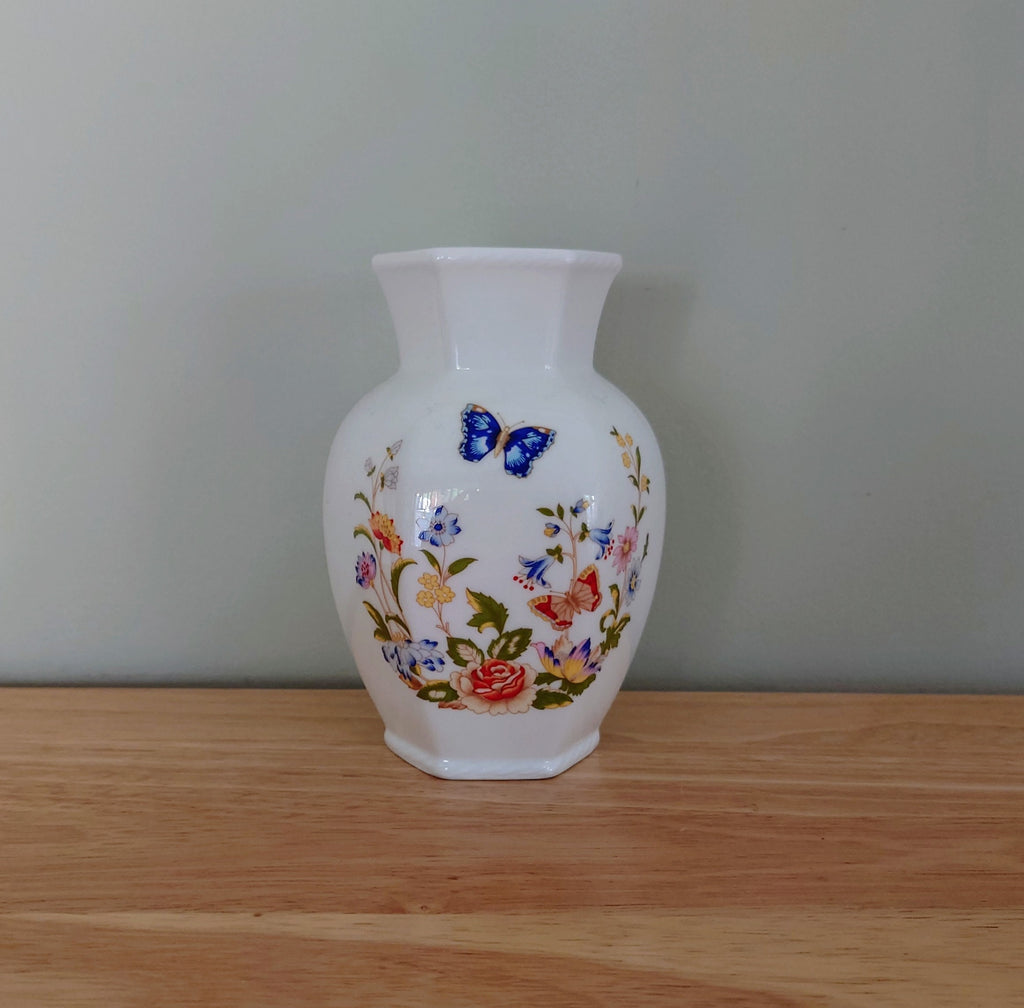 Cottage Garden Aynsley Vase Frill Small Globe Vase Porcelain Made in England Cottage Garden Pattern Collectable Vintage Aynsley Gift