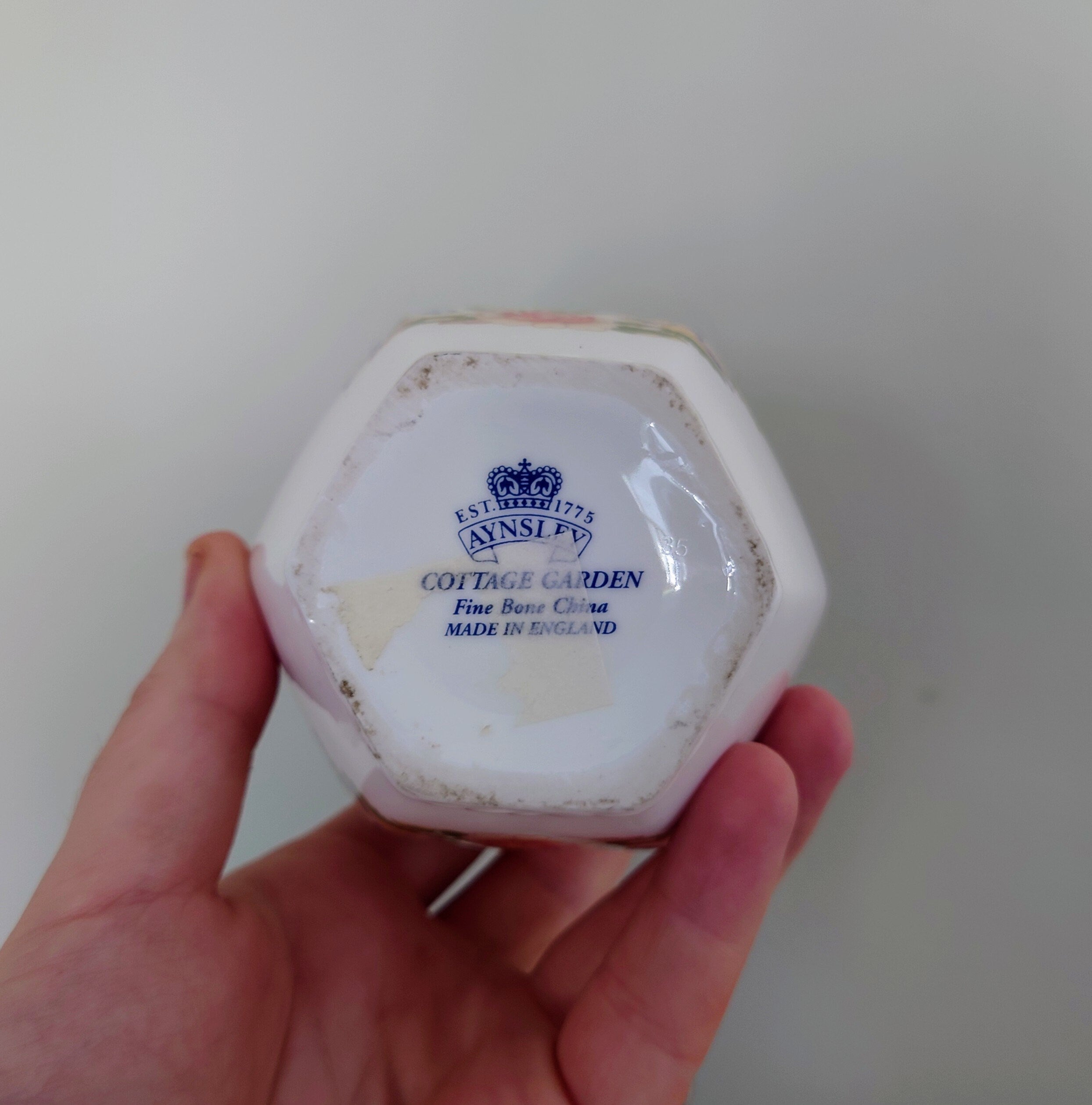 Cottage Garden Aynsley Vase Frill Small Globe Vase Porcelain Made in England Cottage Garden Pattern Collectable Vintage Aynsley Gift