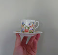 Aynsley Coffee Cup and Saucer Cottage Garden Porcelain  Fine Bone China Porcelain Made in England Cottage Garden Pattern Collectable Vintage