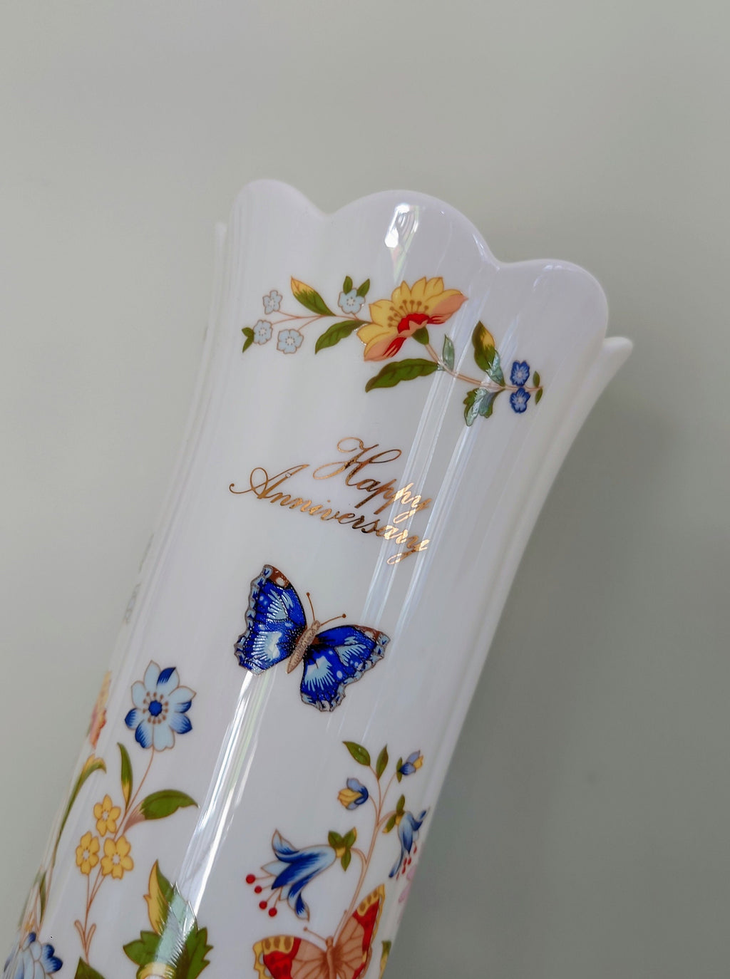 Vase 8" Mayfair Vase Cottage Garden Aynsley Fine Bone China Porcelain Made in England Cottage Garden Pattern Collectable Gift Vintage