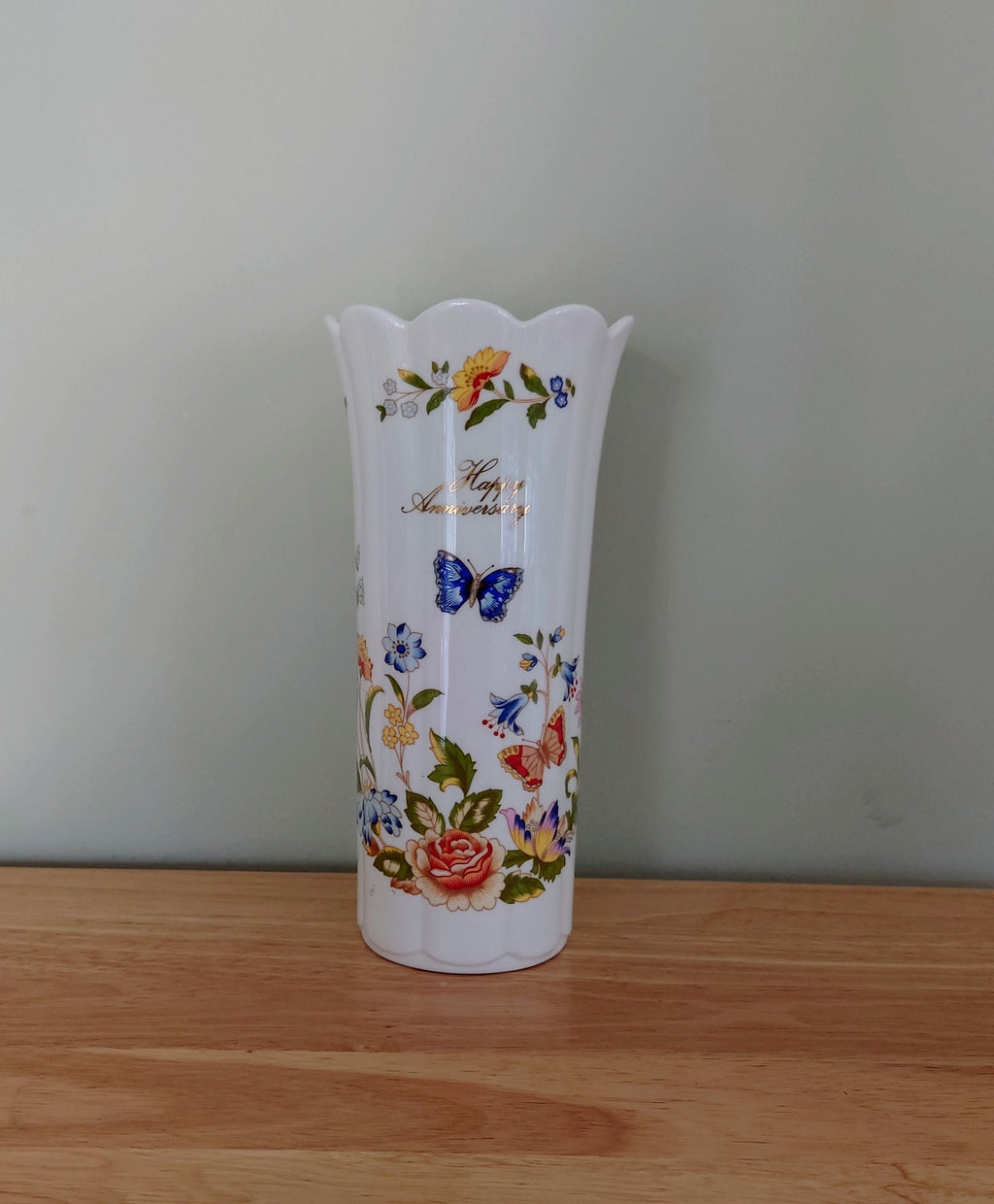 Vase 8" Mayfair Vase Cottage Garden Aynsley Fine Bone China Porcelain Made in England Cottage Garden Pattern Collectable Gift Vintage