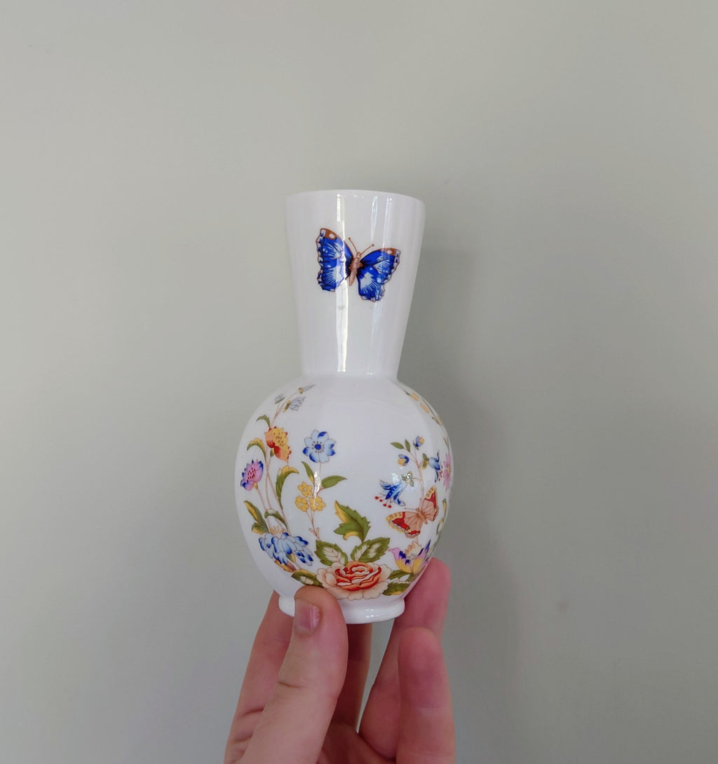 Cottage Garden Aynsley Bud Vase Small Porcelain Made in England Cottage Garden Pattern Collectable Vintage