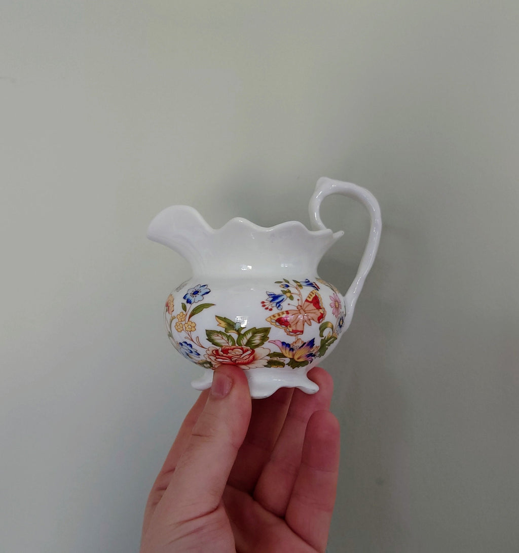 Aynsley Milk Jug Creamer Cottage Garden Fine Bone China Porcelain Made in England Country Cottage Pattern Collectable Vintage